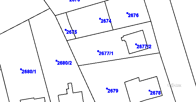 Parcela st. 2677/1 v KÚ Vratimov, Katastrální mapa