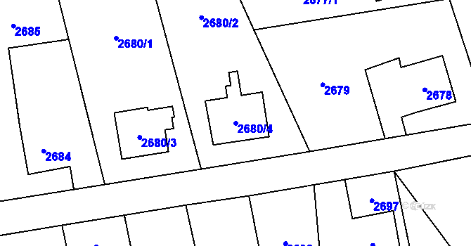 Parcela st. 2680/4 v KÚ Vratimov, Katastrální mapa