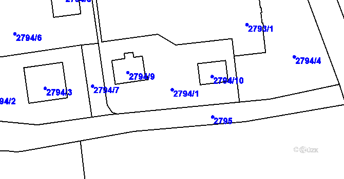 Parcela st. 2794/1 v KÚ Vratimov, Katastrální mapa