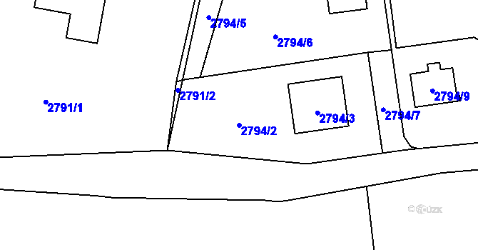 Parcela st. 2794/2 v KÚ Vratimov, Katastrální mapa