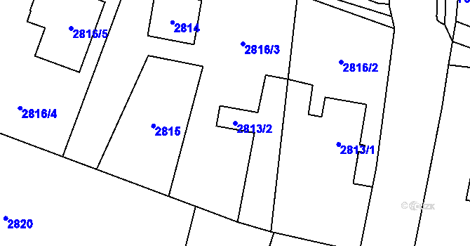 Parcela st. 2813/2 v KÚ Vratimov, Katastrální mapa