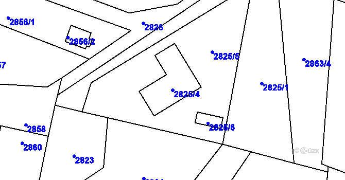 Parcela st. 2825/4 v KÚ Vratimov, Katastrální mapa