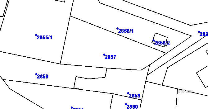 Parcela st. 2857 v KÚ Vratimov, Katastrální mapa