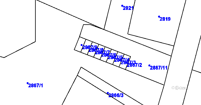 Parcela st. 2867/6 v KÚ Vratimov, Katastrální mapa