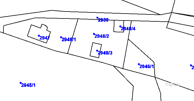 Parcela st. 2948/3 v KÚ Vratimov, Katastrální mapa