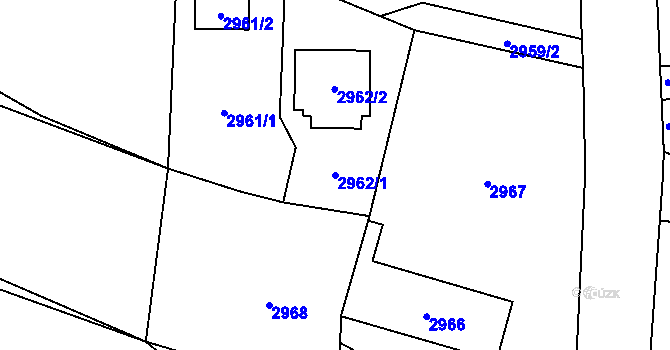 Parcela st. 2962/1 v KÚ Vratimov, Katastrální mapa