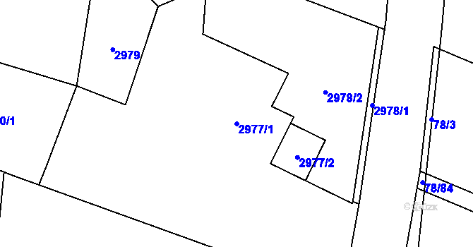Parcela st. 2977/1 v KÚ Vratimov, Katastrální mapa