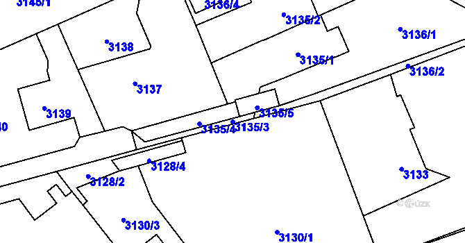 Parcela st. 3135/3 v KÚ Vratimov, Katastrální mapa