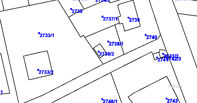 Parcela st. 2738/2 v KÚ Vratimov, Katastrální mapa