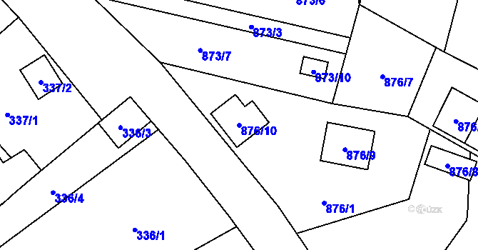 Parcela st. 876/10 v KÚ Vratimov, Katastrální mapa