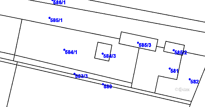 Parcela st. 584/3 v KÚ Vratimov, Katastrální mapa