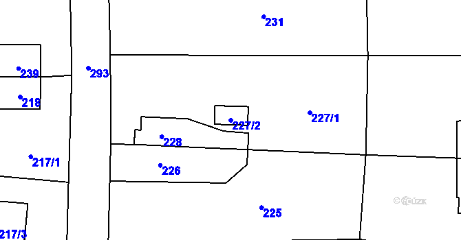 Parcela st. 227/2 v KÚ Vratimov, Katastrální mapa