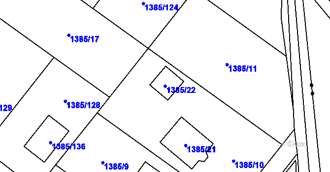 Parcela st. 1385/22 v KÚ Vratimov, Katastrální mapa