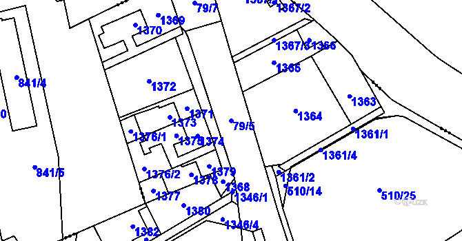 Parcela st. 79/5 v KÚ Vratimov, Katastrální mapa
