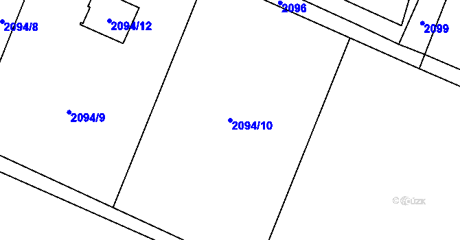 Parcela st. 2094/10 v KÚ Vratimov, Katastrální mapa