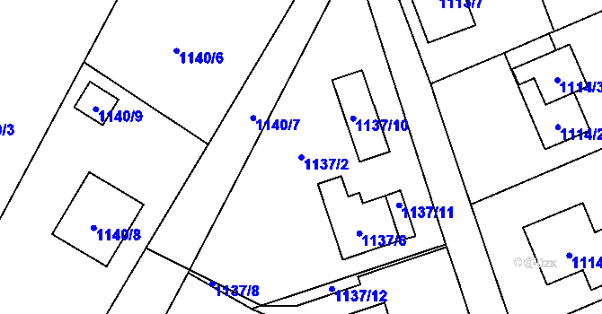 Parcela st. 1137/2 v KÚ Vratimov, Katastrální mapa