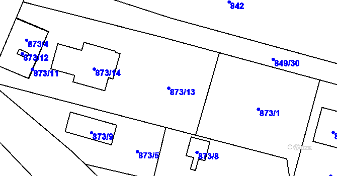Parcela st. 873/13 v KÚ Vratimov, Katastrální mapa