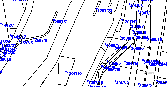 Parcela st. 1207/4 v KÚ Vratimov, Katastrální mapa