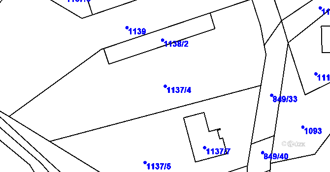 Parcela st. 1137/4 v KÚ Vratimov, Katastrální mapa