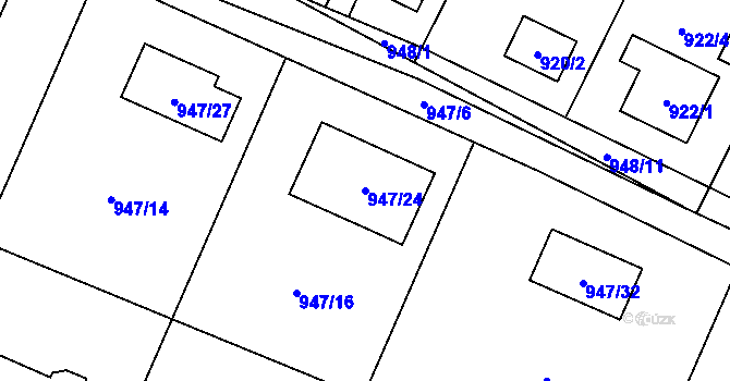 Parcela st. 947/24 v KÚ Vratimov, Katastrální mapa