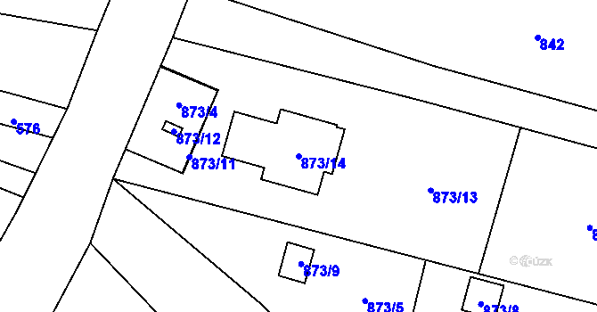 Parcela st. 873/14 v KÚ Vratimov, Katastrální mapa