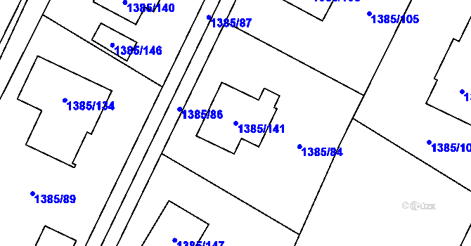 Parcela st. 1385/141 v KÚ Vratimov, Katastrální mapa