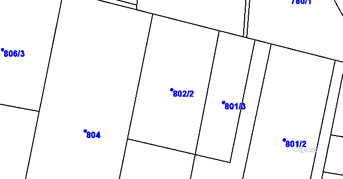 Parcela st. 802/2 v KÚ Vratimov, Katastrální mapa