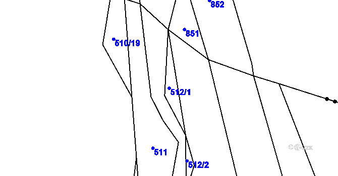 Parcela st. 512/1 v KÚ Vratimov, Katastrální mapa