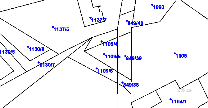 Parcela st. 1109/5 v KÚ Vratimov, Katastrální mapa