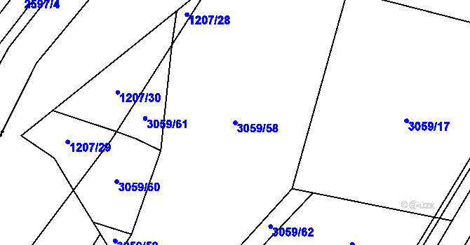 Parcela st. 3059/58 v KÚ Vratimov, Katastrální mapa