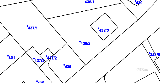 Parcela st. 438/2 v KÚ Vratimov, Katastrální mapa
