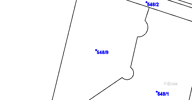 Parcela st. 548/9 v KÚ Vratimov, Katastrální mapa