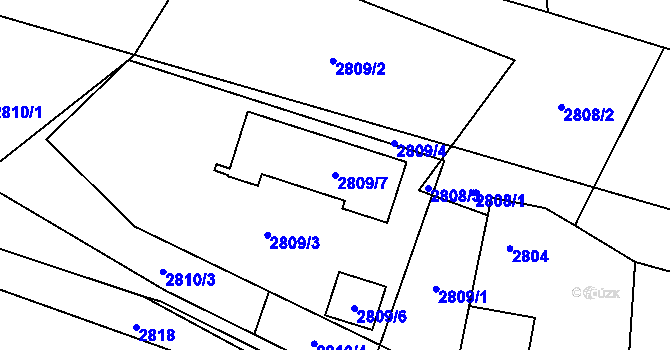 Parcela st. 2809/7 v KÚ Vratimov, Katastrální mapa