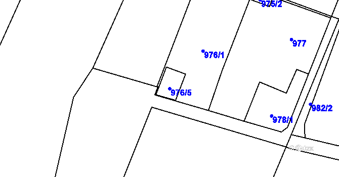 Parcela st. 976/5 v KÚ Vratimov, Katastrální mapa