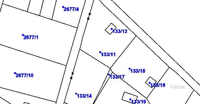 Parcela st. 133/11 v KÚ Kunratice u Liberce, Katastrální mapa