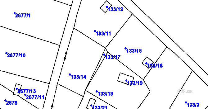 Parcela st. 133/17 v KÚ Kunratice u Liberce, Katastrální mapa