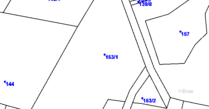 Parcela st. 153/1 v KÚ Kunratice u Liberce, Katastrální mapa