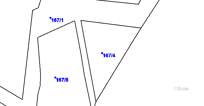 Parcela st. 167/4 v KÚ Kunratice u Liberce, Katastrální mapa