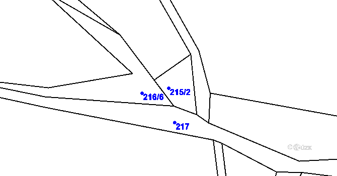 Parcela st. 215/2 v KÚ Kunratice u Liberce, Katastrální mapa