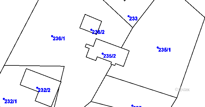Parcela st. 235/2 v KÚ Kunratice u Liberce, Katastrální mapa