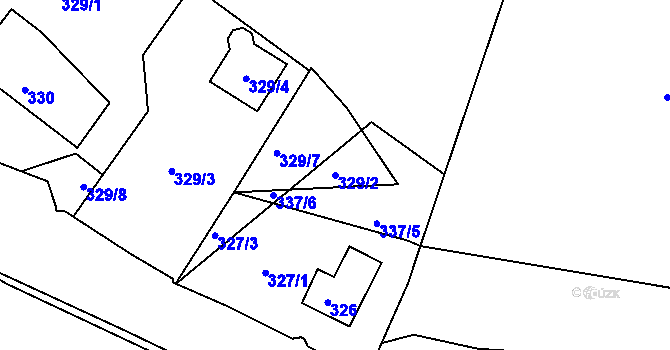 Parcela st. 329/2 v KÚ Kunratice u Liberce, Katastrální mapa