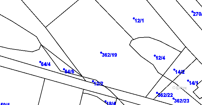 Parcela st. 362/19 v KÚ Kunratice u Liberce, Katastrální mapa