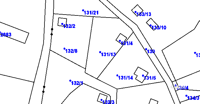 Parcela st. 131/13 v KÚ Kunratice u Liberce, Katastrální mapa