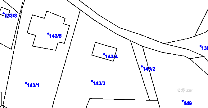 Parcela st. 143/4 v KÚ Kunratice u Liberce, Katastrální mapa