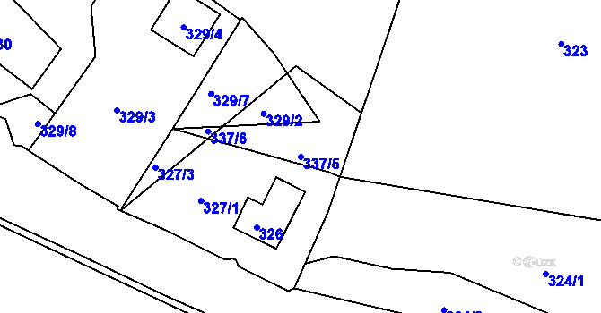 Parcela st. 337/5 v KÚ Kunratice u Liberce, Katastrální mapa