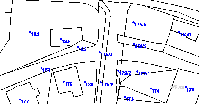 Parcela st. 175/3 v KÚ Vratislavice nad Nisou, Katastrální mapa