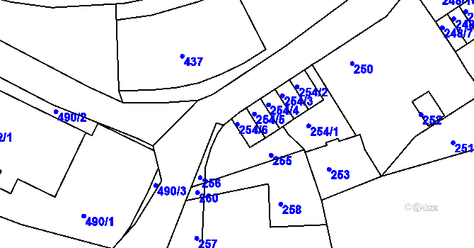 Parcela st. 254/6 v KÚ Vratislavice nad Nisou, Katastrální mapa