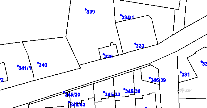 Parcela st. 338 v KÚ Vratislavice nad Nisou, Katastrální mapa