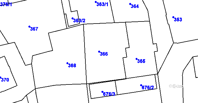 Parcela st. 366 v KÚ Vratislavice nad Nisou, Katastrální mapa