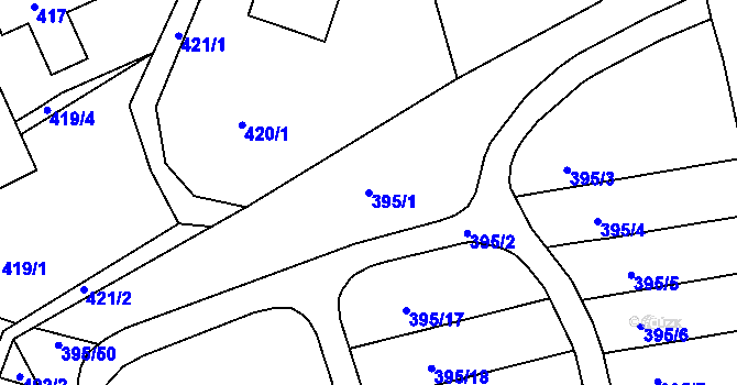 Parcela st. 395/1 v KÚ Vratislavice nad Nisou, Katastrální mapa